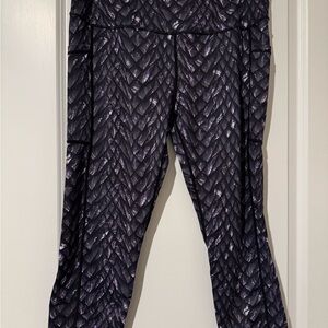Constantly Varied Gear Black and Purple Patterned Leggings